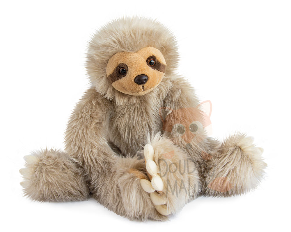  peluche paresseux gris beige 40 cm 